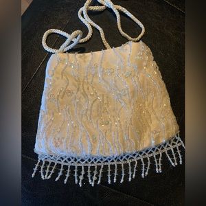 Valerie Stevens Off White Silk Evening Bag